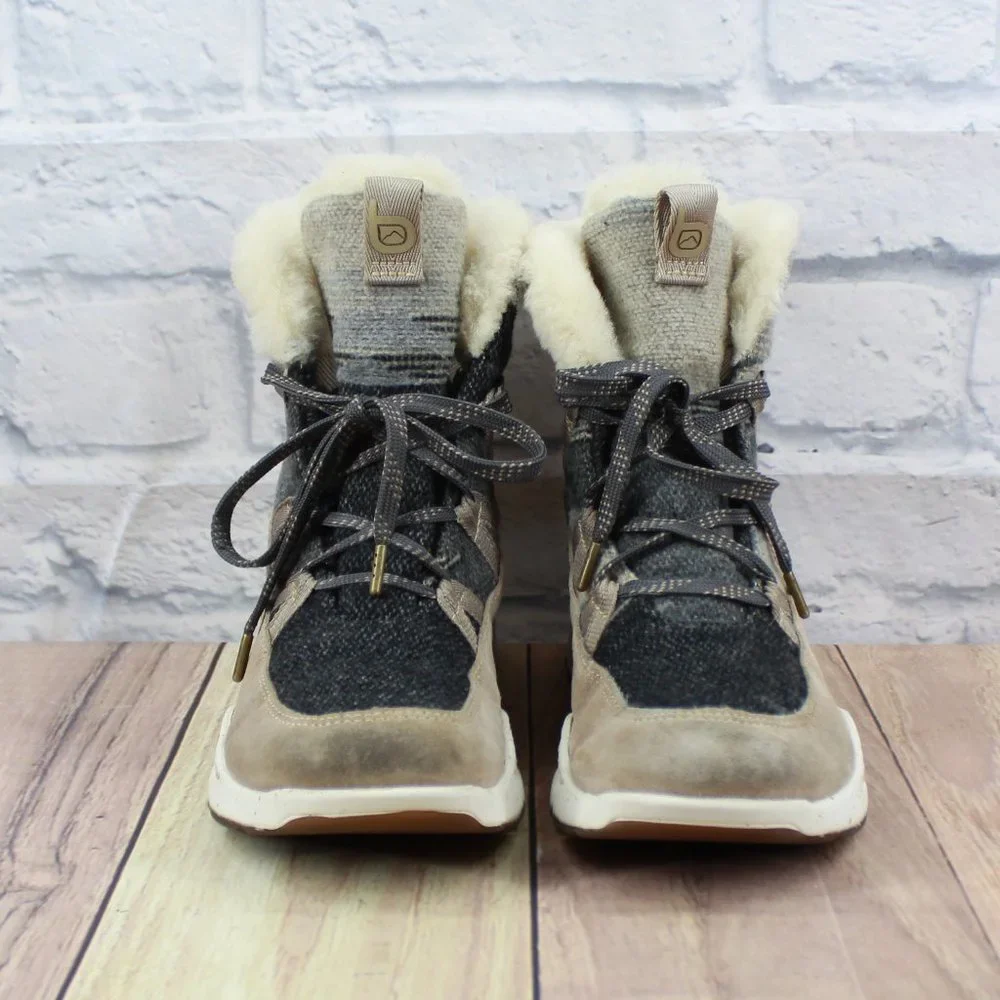 Bionico All Weather Leather Shearling Collar Lined Winter Boots Size 9 - Picture 4 of 9
